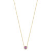 collier roze saffier en diamant 0.05ct h si 41 - 43 - 45 cm 14K geelgoud