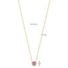 collier roze saffier en diamant 0.05ct h si 41 - 43 - 45 cm 14K geelgoud - Afbeelding 4