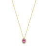collier roze topaas en zirkonia 40 - 42 - 44 cm 14K geelgoud
