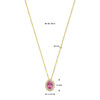 collier roze topaas en zirkonia 40 - 42 - 44 cm 14K geelgoud - Afbeelding 4