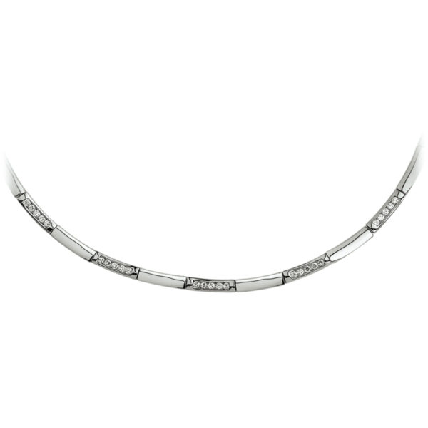 collier zirkonia 4,0 mm 42 + 3 cm zilver gerhodineerd - Afbeelding 2