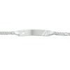 graveerarmband hart figaro plaat 5,0 mm 16 - 18 cm zilver wit
