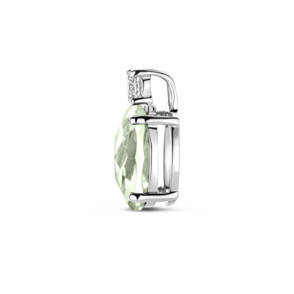 hanger groen amethist en zirkonia 13 mm zilver gerhodineerd - Afbeelding 3