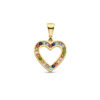 hanger hart regenboog zirkonia 14K geelgoud