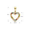 hanger hart regenboog zirkonia 14K geelgoud - Afbeelding 4
