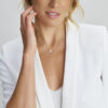 hanger hart wit en aquamarijnkleurig zirkonia halo zilver gerhodineerd - Afbeelding 2