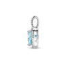 hanger hart wit en aquamarijnkleurig zirkonia halo zilver gerhodineerd - Afbeelding 3
