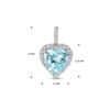 hanger hart wit en aquamarijnkleurig zirkonia halo zilver gerhodineerd - Afbeelding 4