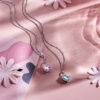 hanger hart wit en aquamarijnkleurig zirkonia halo zilver gerhodineerd - Afbeelding 5
