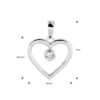 hanger hart zirkonia zilver gerhodineerd - Afbeelding 3