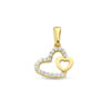 hanger hartjes zirkonia 14K geelgoud