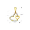 hanger hartjes zirkonia 14K geelgoud - Afbeelding 4