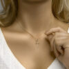 hanger kruis gediamanteerd 14K geelgoud - Afbeelding 2