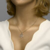 hanger levensboom zirkonia zilver gerhodineerd - Afbeelding 2