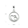 hanger rondje en harten zilver gerhodineerd - Afbeelding 3