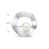 hanger rondje parel gescratcht zilver gerhodineerd - Afbeelding 4