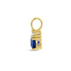 hanger saffier en diamant 0.02ct h p1 14K geelgoud - Afbeelding 3