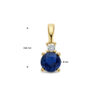 hanger saffier en diamant 0.02ct h p1 14K geelgoud - Afbeelding 4