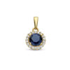 hanger saffier zirkonia halo 14K geelgoud