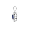hanger saffierkleurig en wit zirkonia halo zilver gerhodineerd - Afbeelding 3