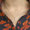 hanger zirkonia halo 14K geelgoud - Afbeelding 2