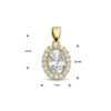 hanger zirkonia halo 14K geelgoud - Afbeelding 4