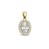 hanger zirkonia halo 14K geelgoud