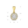 hanger zirkonia halo 14K geelgoud - Afbeelding 4