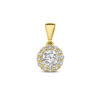 hanger zirkonia halo 14K geelgoud