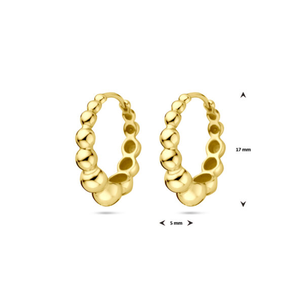 klapoorringen 17 mm 1 micron zilver verguld (geel) - Afbeelding 4