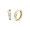 klapoorringen bicolor gestift 14K geelgoud