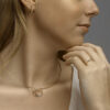 klapoorringen diamant 0.06ct (2x 0.03ct)  h si 14K geelgoud - Afbeelding 3