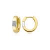 klapoorringen diamant 0.07ct (2x0.035ct) h si 14K bicolor goud geel/wit - Afbeelding 3