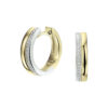 klapoorringen diamant 0.09ct (2x 0.045ct) h si 14K bicolor goud geel/wit