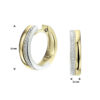klapoorringen diamant 0.09ct (2x 0.045ct) h si 14K bicolor goud geel/wit - Afbeelding 3
