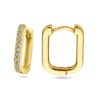 klapoorringen paperclip zirkonia 14K geelgoud - Afbeelding 3