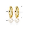 klapoorringen parel 14K geelgoud - Afbeelding 4