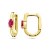 klapoorringen rood zirkonia 1 micron zilver verguld (geel) - Afbeelding 3