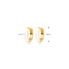 klapoorringen wit emaille 10,5 mm 1 micron zilver verguld (geel) - Afbeelding 4