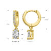klapoorringen zirkonia 1 micron zilver verguld (geel) - Afbeelding 4
