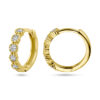 klapoorringen zirkonia 14K geelgoud - Afbeelding 3