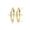 klapoorringen zirkonia 14K geelgoud - Afbeelding 4