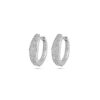 klapoorringen zirkonia 16 mm zilver gerhodineerd