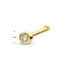 neusknopje zirkonia kogel 14K geelgoud - Afbeelding 3