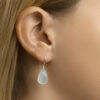 oorhangers chalcedoon franse haak zilver wit - Afbeelding 2
