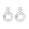 oorhangers gescratcht cirkels 50 mm zilver gerhodineerd