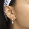 oorhangers hart brisur haak zilver wit - Afbeelding 2