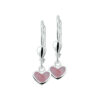 oorhangers hart brisur haak zilver wit