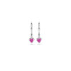 oorhangers hart roze emaille brisur haak 19 mm zilver gerhodineerd