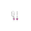 oorhangers hart roze emaille brisur haak 19 mm zilver gerhodineerd - Afbeelding 3